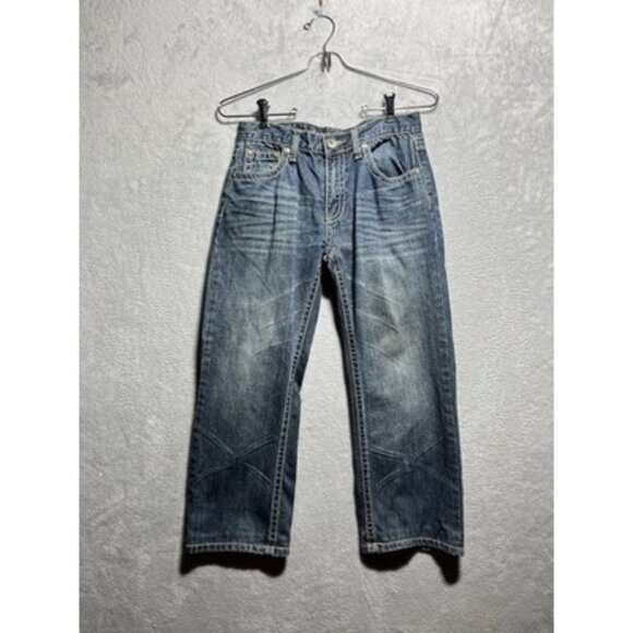Request Premium Jeans Youth Boys Size 12 Short Medium Wash Distressed Straight - Picture 1 of 12